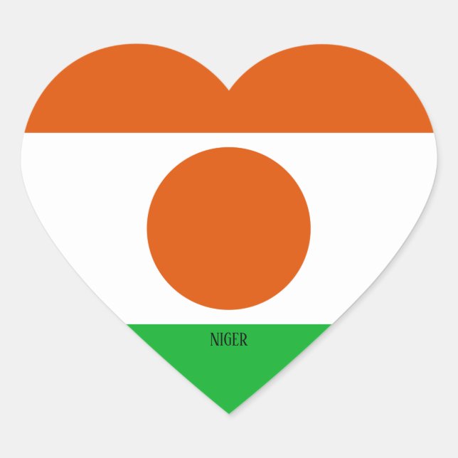 Niger Flag Splendid Patriotic Heart Sticker (Front)