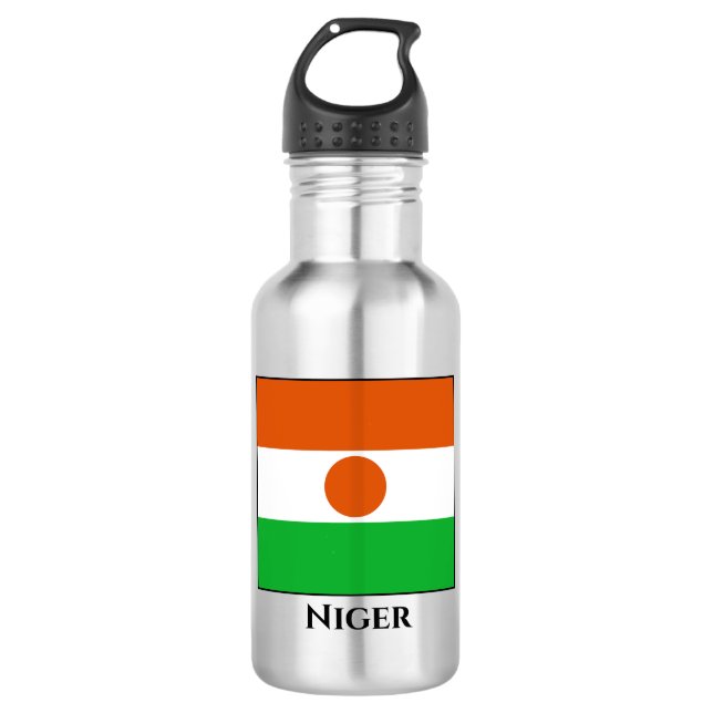Niger Flag Stainless Steel Water Bottle (Front)