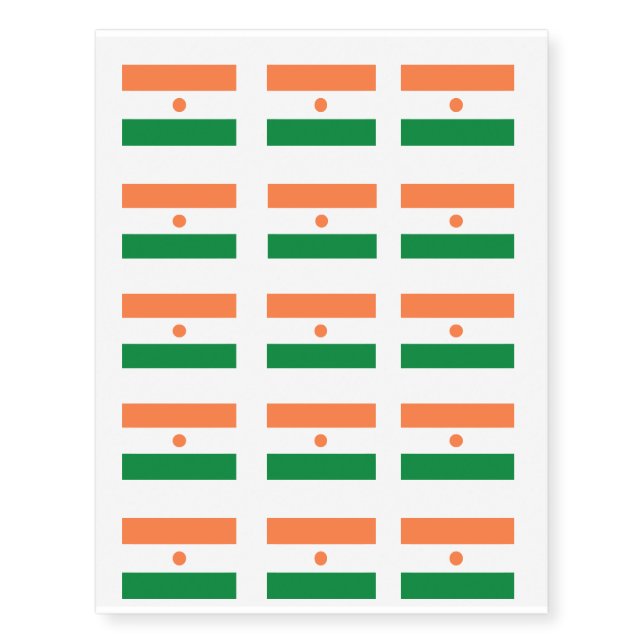 Niger Flag Temporary Tattoos (Front)