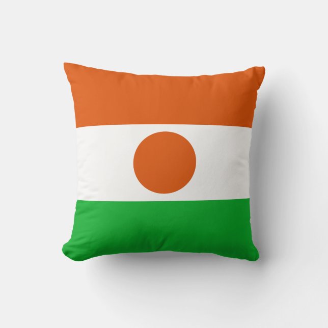 Niger Flag Throw Pillow (Front)