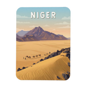 Niger Illustration Travel Art Vintage Magnet