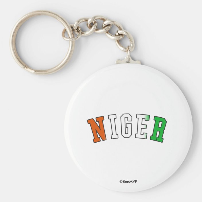 Niger in National Flag Colors Keychain