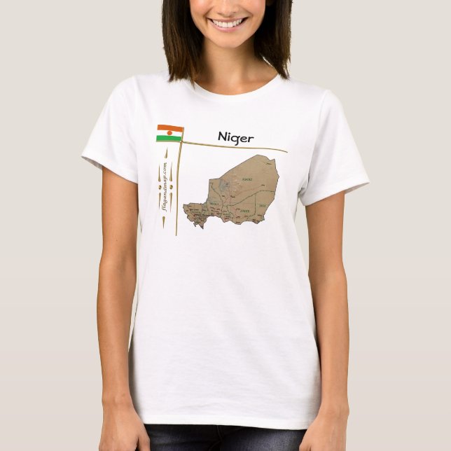 Niger Map + Flag + Title T-Shirt (Front)