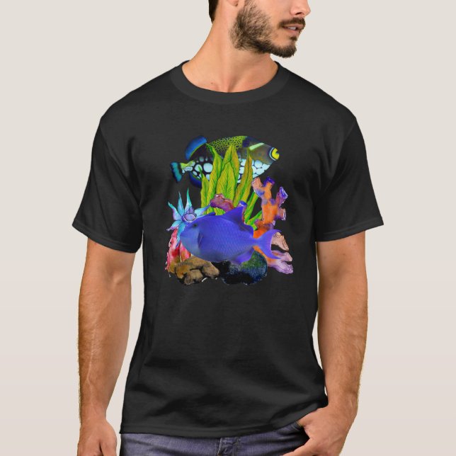 Niger Trigger Fish Reef Aggressive Saltwater Aquar T-Shirt (Front)