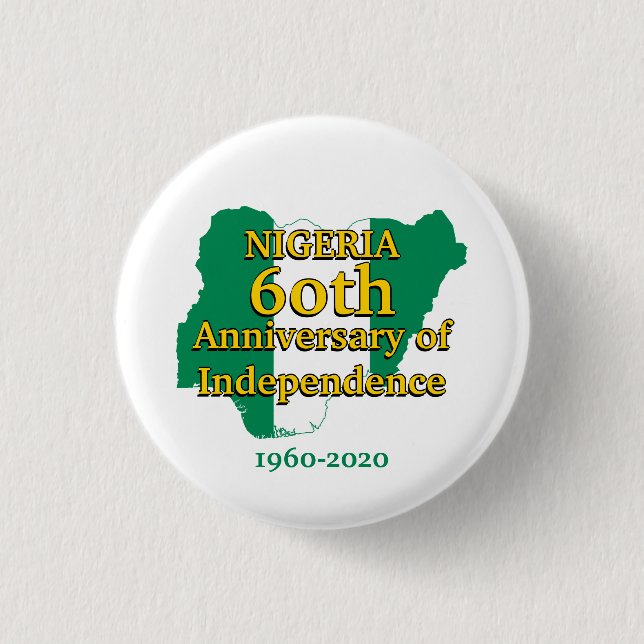 NIGERIA 60th Anniversary Independence Button (Front)