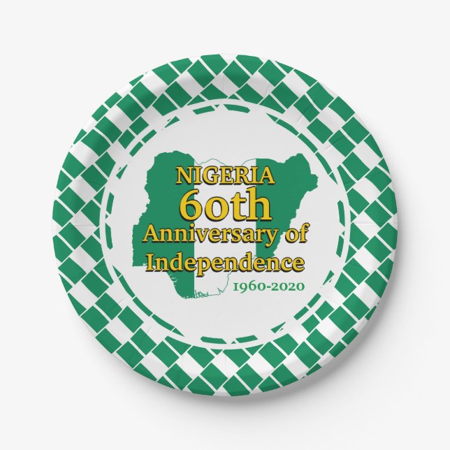 NIGERIA 60th Anniversary Independence | Nigerian Paper Plates (Front)