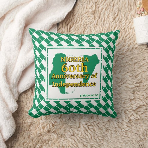 NIGERIA 60th Anniversary Independence Nigerian Throw Pillow Zazzle