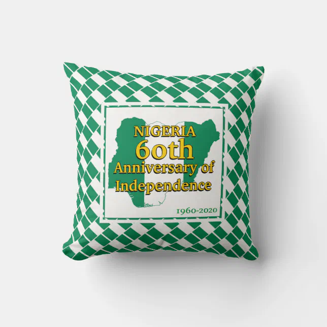 NIGERIA 60th Anniversary Independence Nigerian Throw Pillow Zazzle