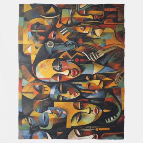 Nigeria Abstract Art African Art Fleece Blanket