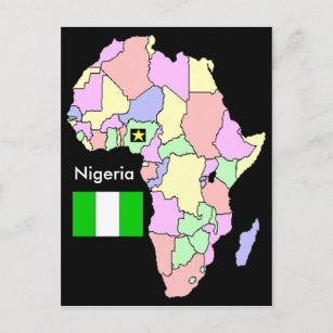 Nigeria Africa Map Postcard