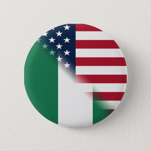 Nigeria America Flag  United States Half Nigerian Button