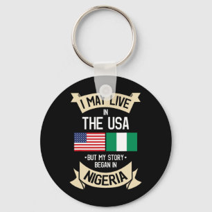 Nigeria American Flag Usa Nigerian Roots Gifts For Keychain