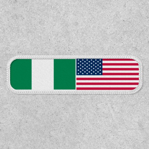 Nigeria and American Flags Side by Side Patch