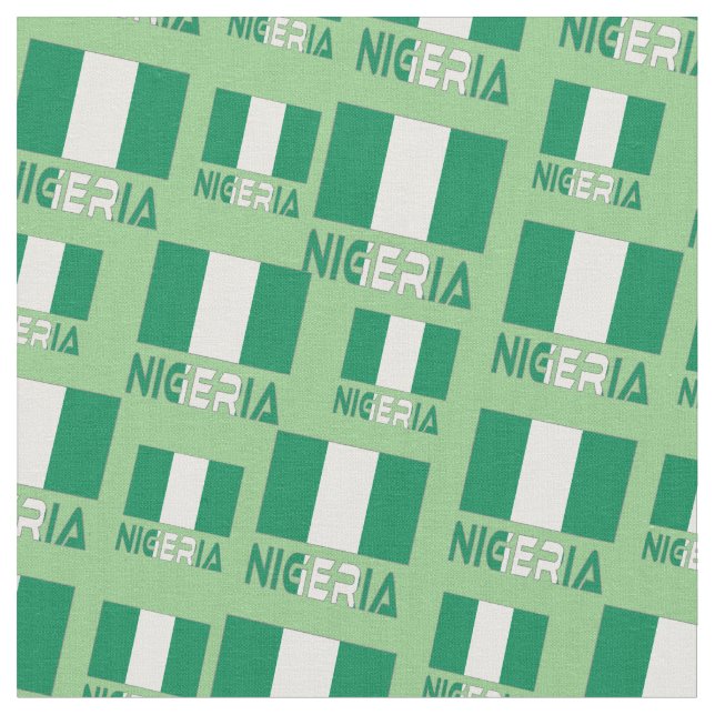 Nigeria and Nigerian Flag Fabric (Close Up)