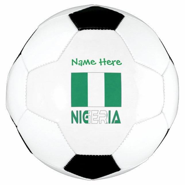 Nigeria and Nigerian Flag Green Personalization  Soccer Ball (Front)