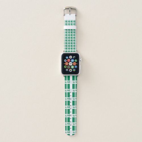 Nigeria and Nigerian Flag Tiled Apple Watch Band