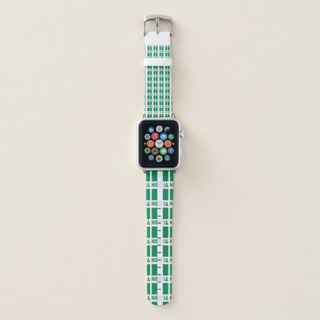 Nigeria and Nigerian Flag Tiled Apple Watch Band (Front)