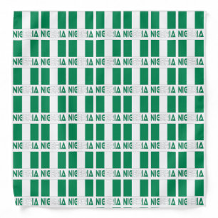 Nigeria and Nigerian Flag Tiled Bandana