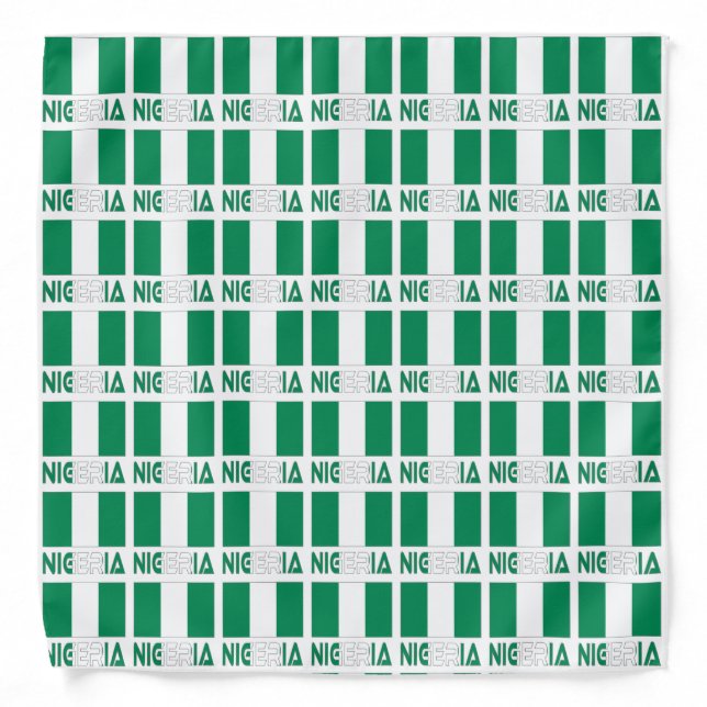 Nigeria and Nigerian Flag Tiled Bandana (Front)