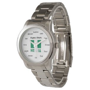 Nigeria and Nigerian Flag with Your Name Watch