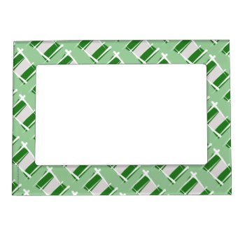 Nigeria Brush Flag Magnetic Picture Frame by representshop at Zazzle
