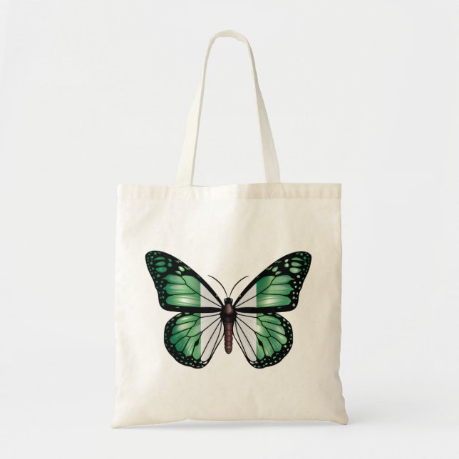 Nigeria butterfly monarch flag tote bag (Front)