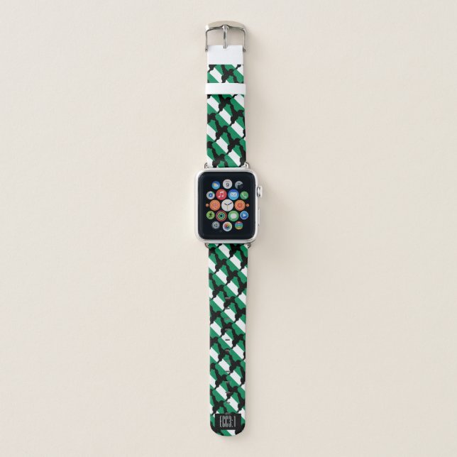 NIGERIA Christian Custom GOD'S TIMING Black Apple Watch Band (Front)