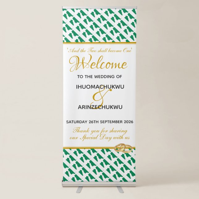 NIGERIA Christian Wedding Celebration Custom Retractable Banner (Front)