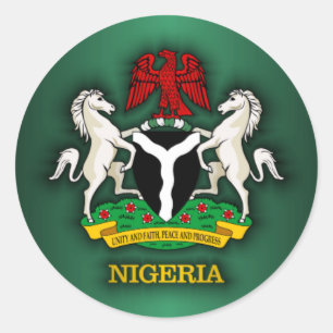 Nigeria COA Classic Round Sticker