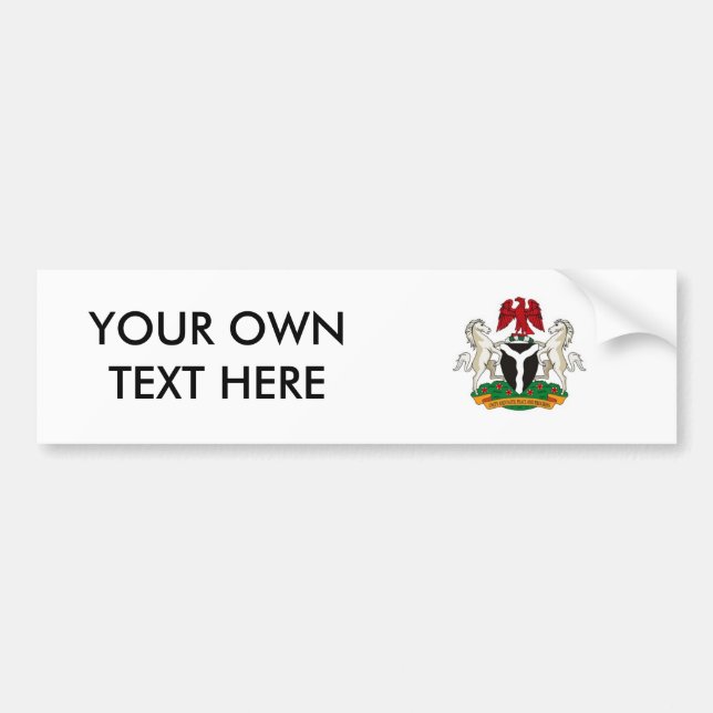 Nigeria Coat of Arms Bumper Sticker (Front)