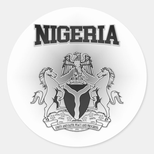 Nigeria Coat of Arms Classic Round Sticker