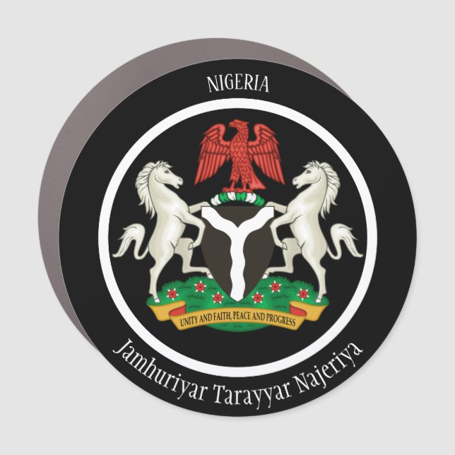 Nigeria Coat of Arms Patriotic Car Magnet (Front)