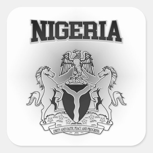 Nigeria Coat of Arms Square Sticker