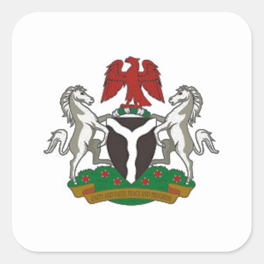 Nigeria Coat of Arms Square Sticker | Zazzle.com