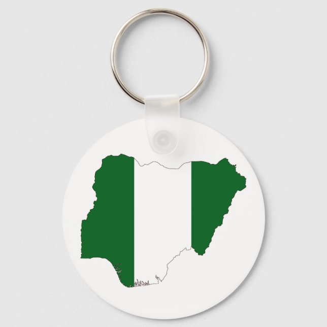 nigeria country flag map shape symbol keychain (Front)