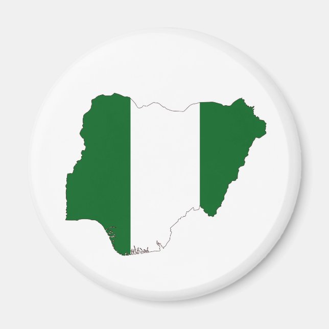 nigeria country flag map shape symbol magnet (Front)