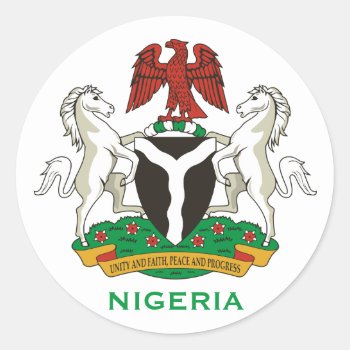 Nigeria - Crest Round Sticker by Azorean at Zazzle