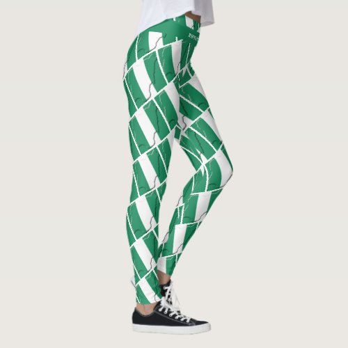 NIGERIA Custom Text RUN YOUR OWN RACE Flag Leggings