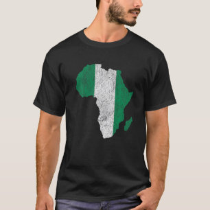 Nigeria Flag Africa Continent Silhouette Gift for T-Shirt