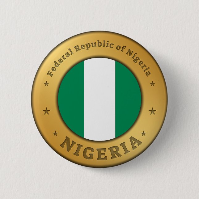 Nigeria Flag Badge Button (Front)