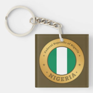 Nigeria Flag Badge Keychain