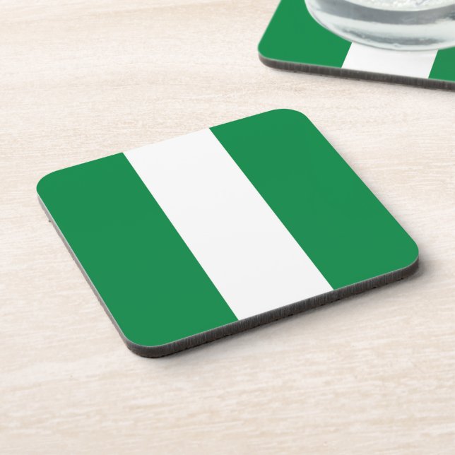 Nigeria flag beverage coaster (Left Side)