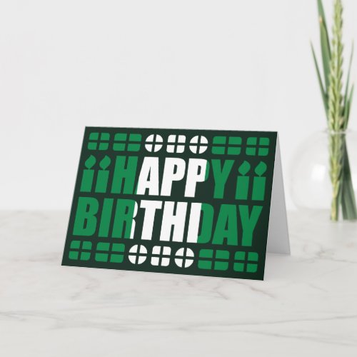 Nigeria Flag Birthday Card