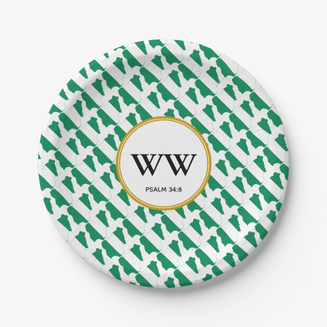 NIGERIA FLAG Celebration Birthday Heritage Party Paper Plates (Front)