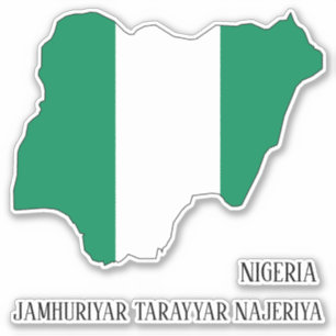 Nigeria Flag Charming Patriotic Map Sticker