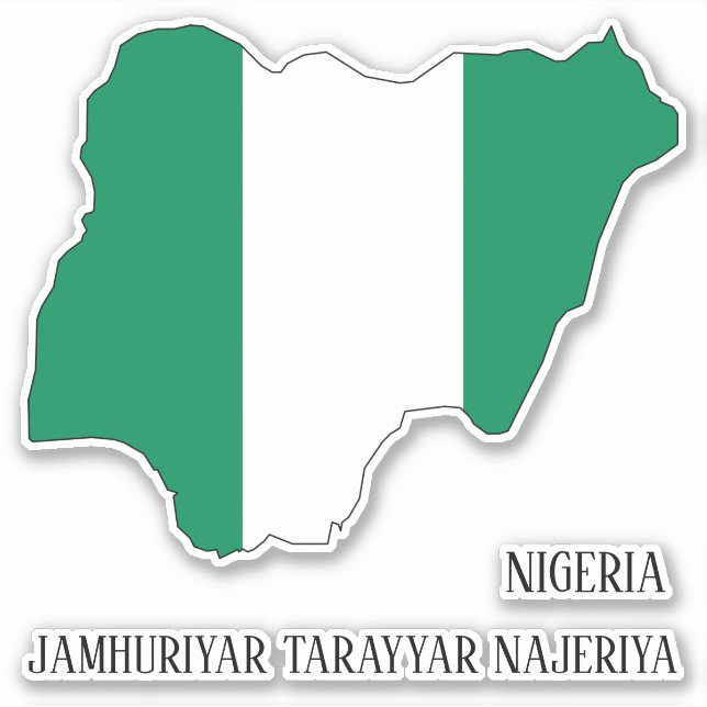 Nigeria Flag Charming Patriotic Map Sticker (Front)