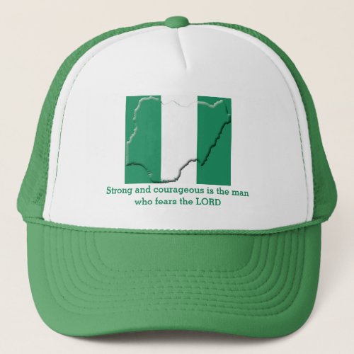 NIGERIA FLAG Christian Scripture Personalized Trucker Hat
