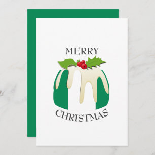 NIGERIA FLAG Christmas Pudding Festive Holiday Card