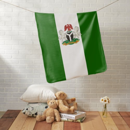Nigeria flag_coat of arms  baby blanket