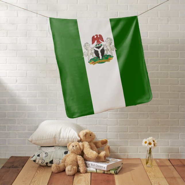 Nigeria flag-coat of arms  baby blanket (In Situ)